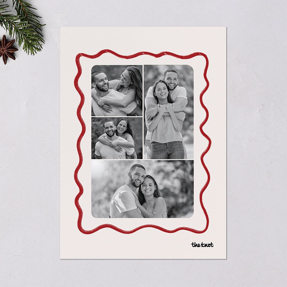 Dainty Bow Holiday Holiday Cards Maroon Signature Blank Standard Portrait