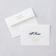 Gilded Blooms Wedding Invitations Gold Regency Blue Signature Blank No Standard