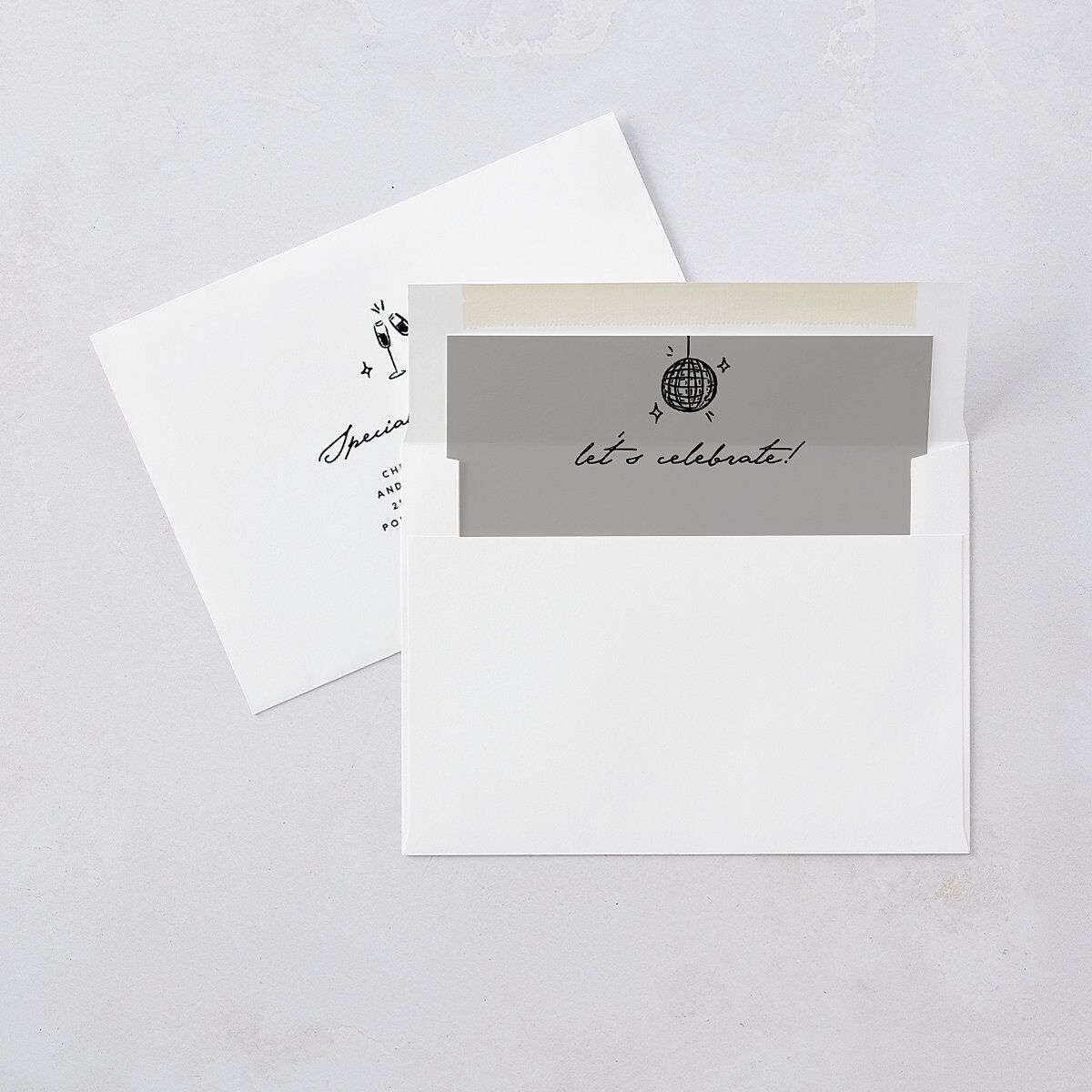Hand Drawn Cake Wedding Invitations Pure White Signature Blank No Standard