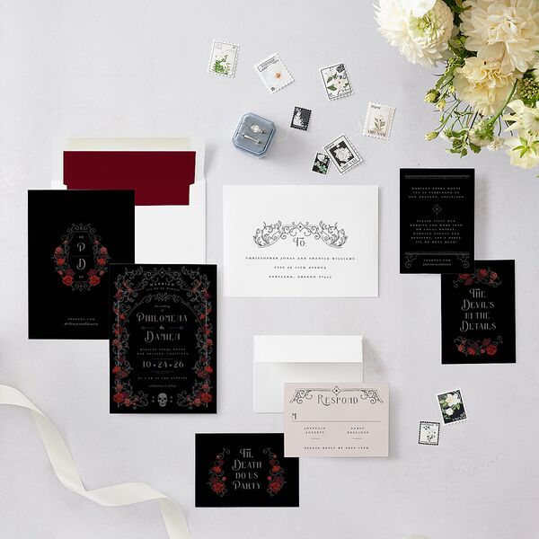 Gothic Gate Wedding Invitations Licorice Signature Blank No Standard