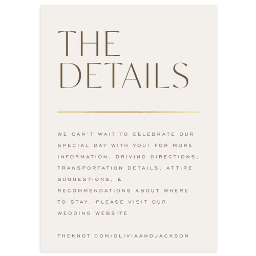 On This Day Wedding Event Detail Cards Gold Fawn Signature Standard