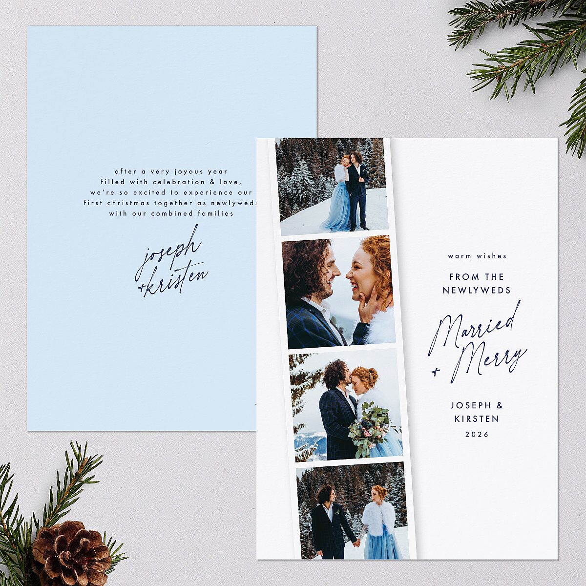 Merry Photobooth Holiday Cards Stream Signature Blank Standard Portrait