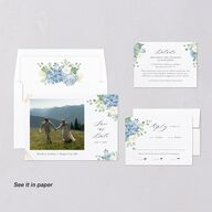Elegant Hydrangea Digital Save the Date Cards Dusty Blue Dusty Blue Lets Celebrate Standard
