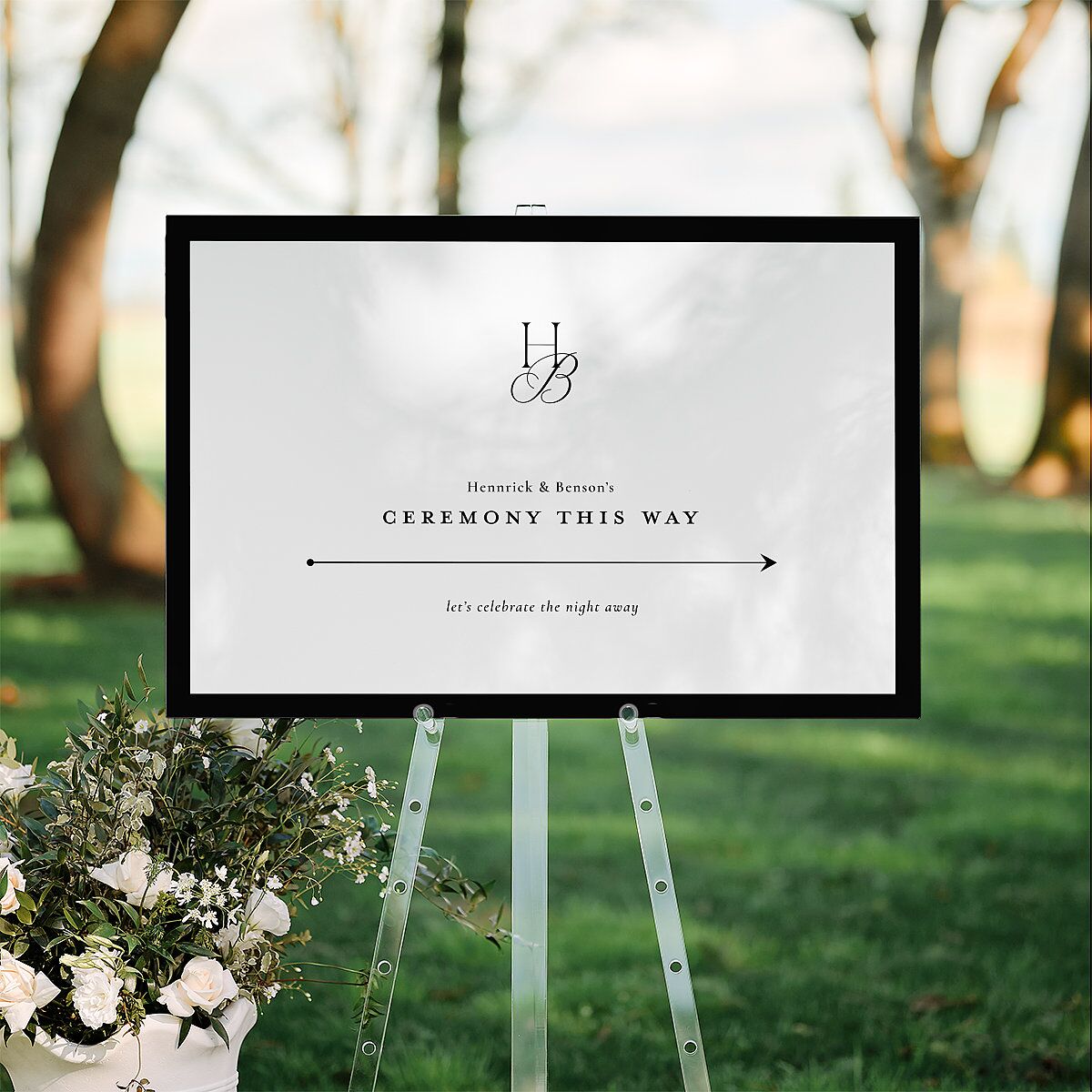 Refined Monogram Standard Direction Sign Large Midnight Standard Indoor Foam Core L Direction