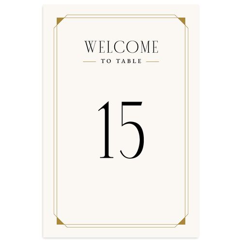 Old Hollywood Glam Table Numbers Champagne Signature