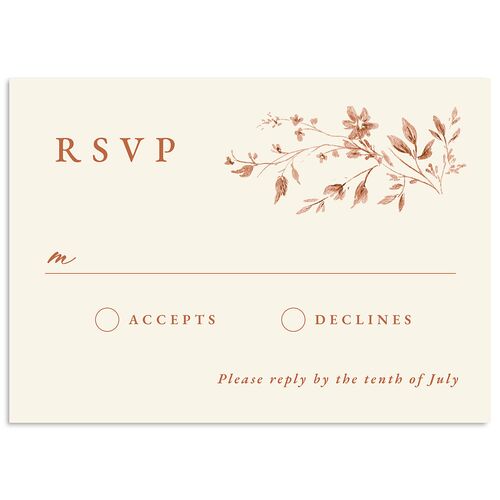 Timeless Floral Wedding Response Cards Terracotta Signature Standard