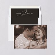 Photo Flourish Rehearsal Dinner Invitations Marigold Signature Blank