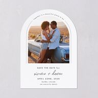 Arched Photo Save the Date Cards Sand Signature smooth Blank No Arch