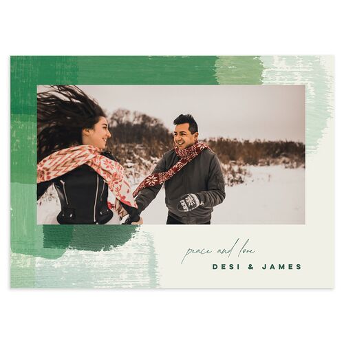 Brushstroke Holiday Holiday Cards Deep Lake Signature Blank