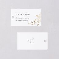 Shining Leaves Foil Favor Gift Tags Pure White Gold Signature