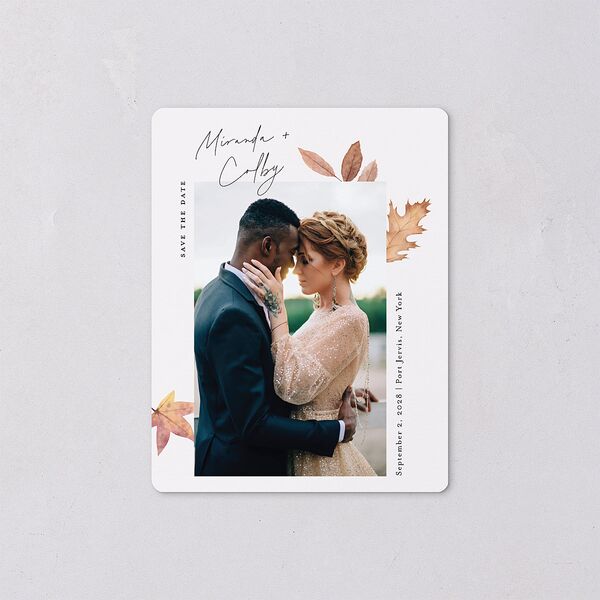 Falling Leaves Save The Date Magnets Chestnut Magnet Paper