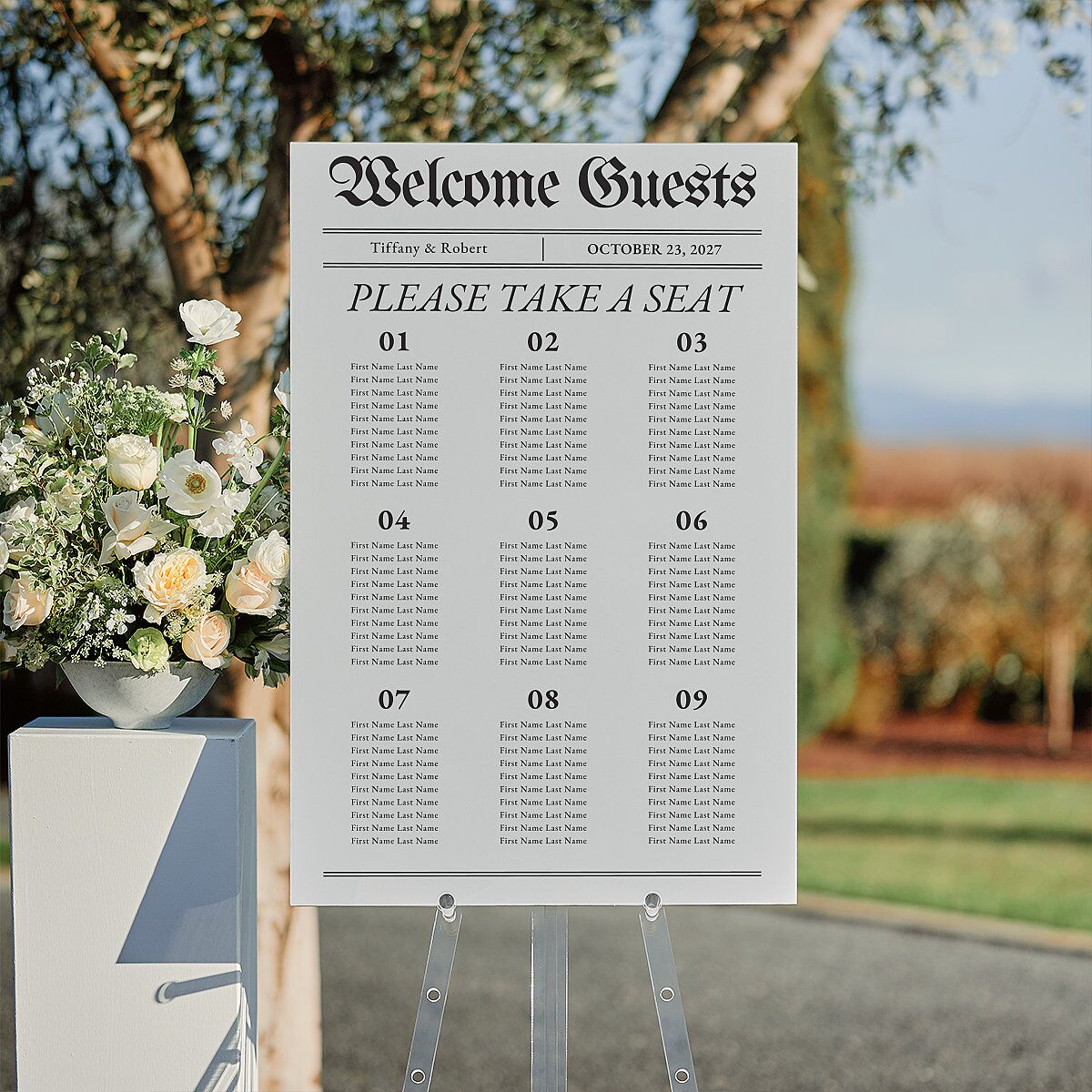 Newspaper Standard Seating Chart Large Pure White Standard Indoor Foam Core L Seating