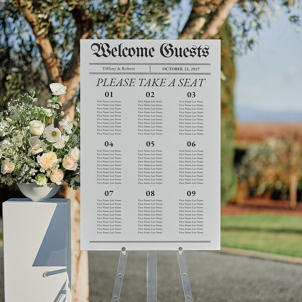 Newspaper Standard Seating Chart Large Pure White Standard Indoor Foam Core L Seating