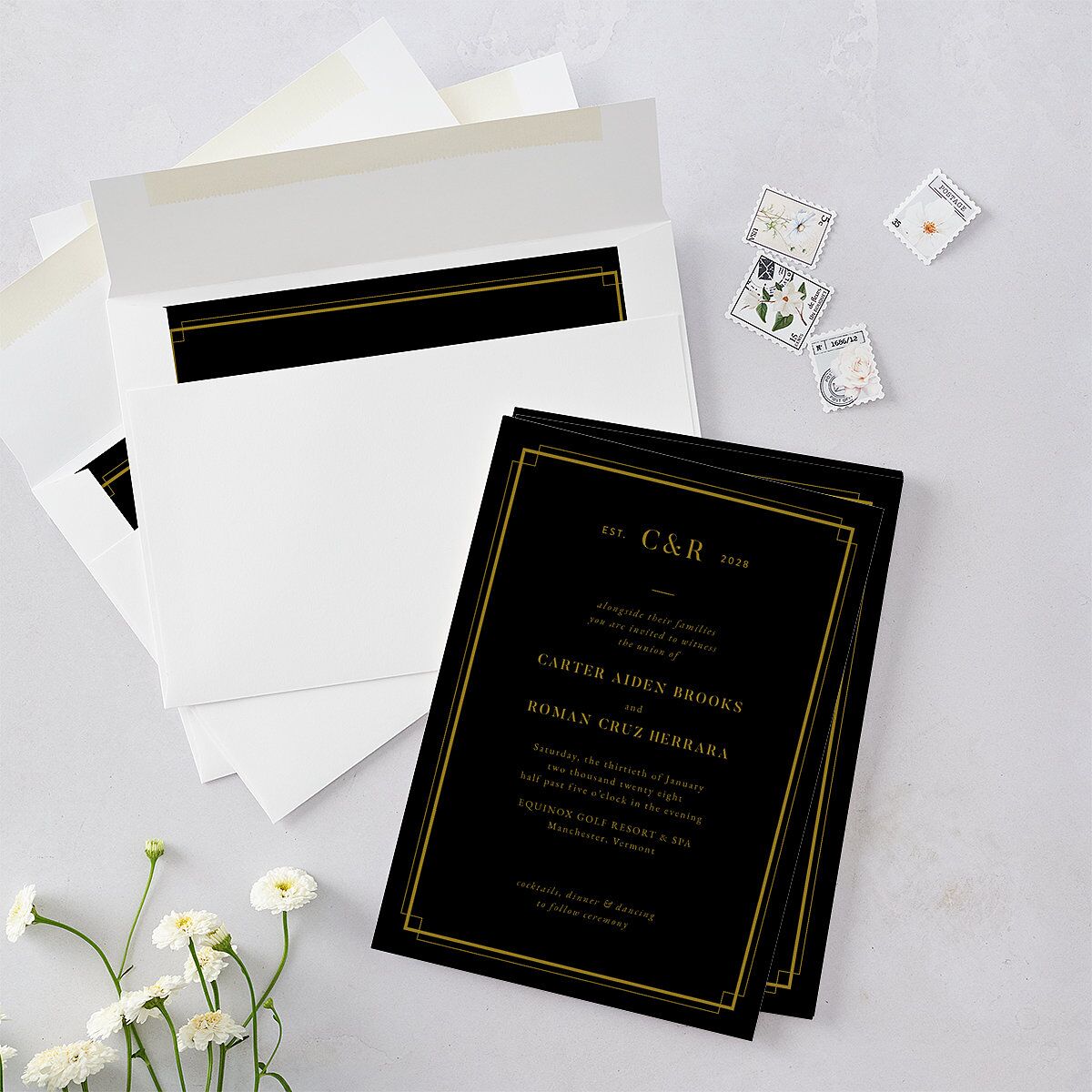 Luxe Monogram Wedding Invitations — view 4