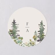 Elegant Mountain Border Wedding Stickers Meadow Circle