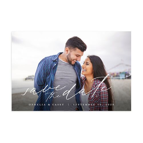 Stefana Crowns Save the Date Postcards Moody Blue