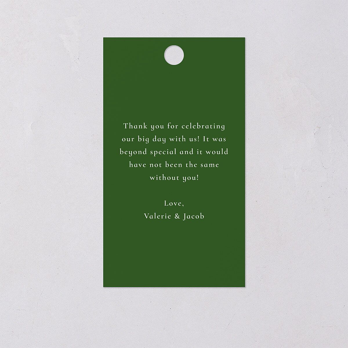 Wavy Frame Photo Favor Gift Tags Scottish Green Signature