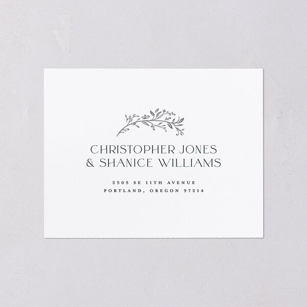 Ornate Storybook All-in-One Wedding Invitations Dark Emerald Signature Light Both Recipient and Return Addresses No