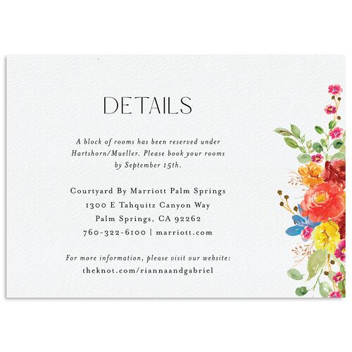 Bohemian Altar Wedding Event Detail Cards Salmon Signature Standard