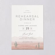 Painted Desert Rehearsal Dinner Invitations Dusty Rose Signature Blank Standard