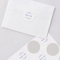Countryside Crest Wedding Stickers Royal Blue Circle