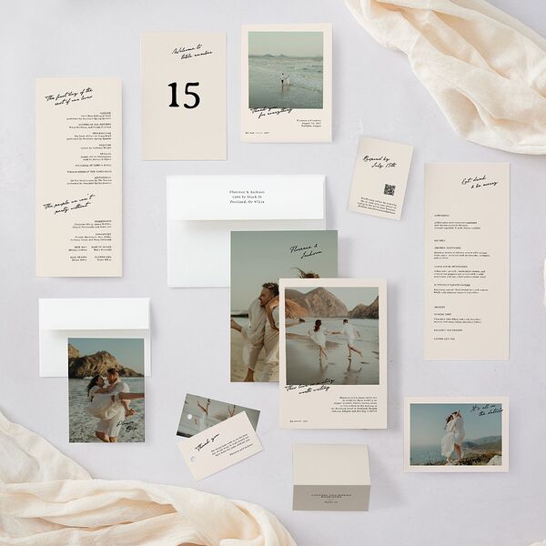 Vintage Film Photo Wedding Response Cards Sand Signature Standard