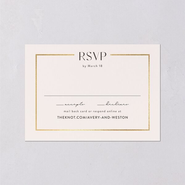 Monogram Arch Foil Wedding Response Cards Gold Champagne Signature Standard