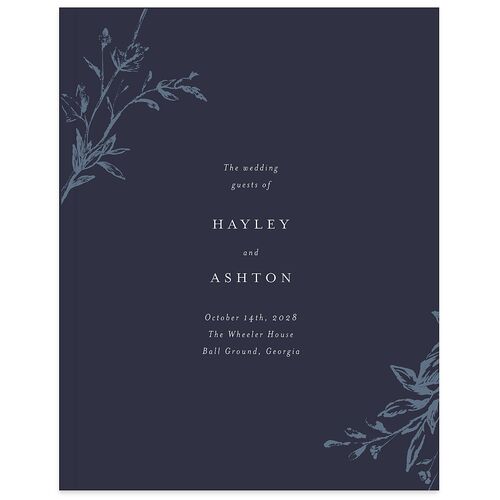 Shining Leaves Guest Books Navy