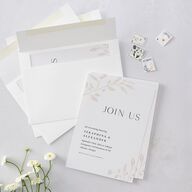 Botanical Initials Rehearsal Dinner Invitations Pink Cotton Signature Blank Standard