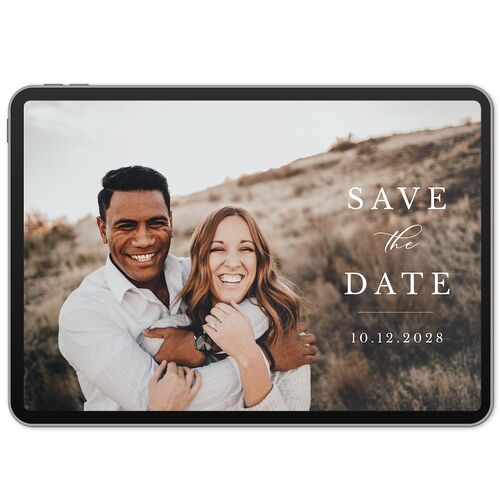 Eucalyptus Frame Digital Save the Date Cards Walnut Watercolor Blush Lets Celebrate Standard