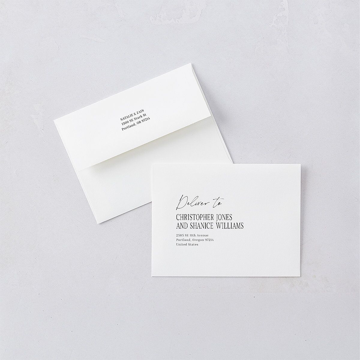 Vintage Film Reel Photo Strip Save the Date Petite Card Envelopes Pure White White Both Recipient and Return Addresses Signature Standard