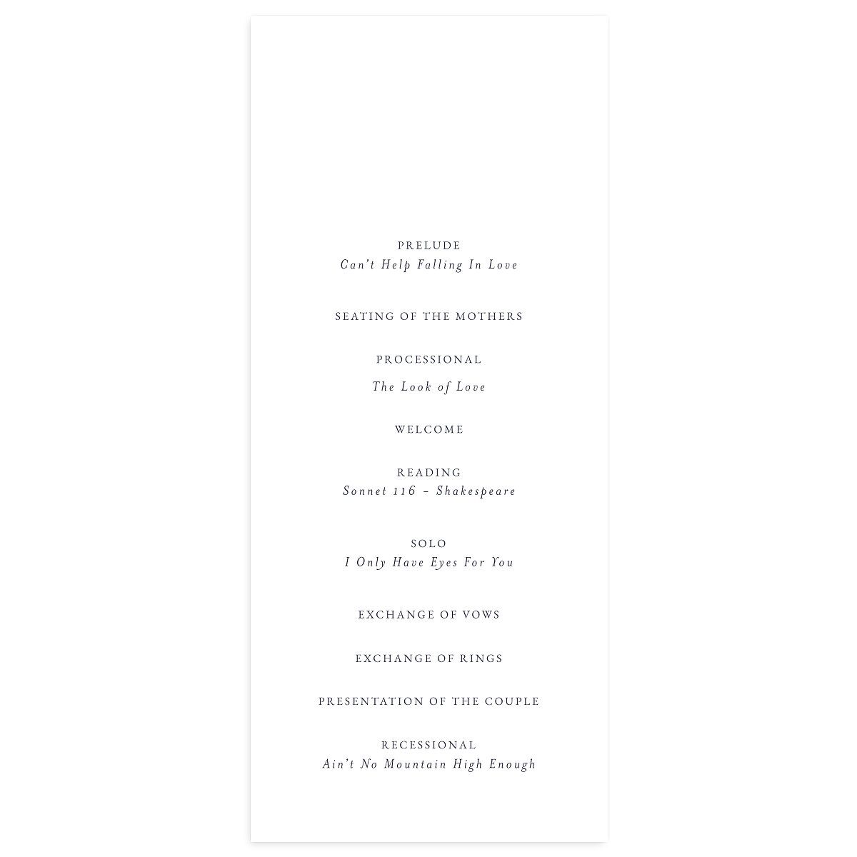Gilded Photo Wedding Programs