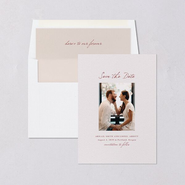 Simple Ballpoint Save the Date Cards Rust Signature smooth Blank No Standard