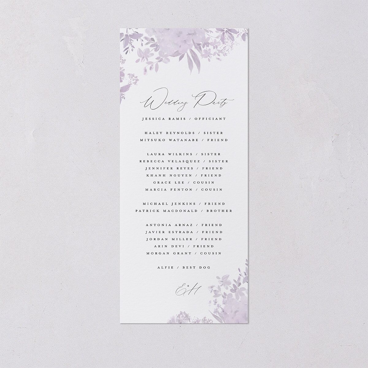 Monochrome Blooms Wedding Programs Gold Sheer Lilac Signature