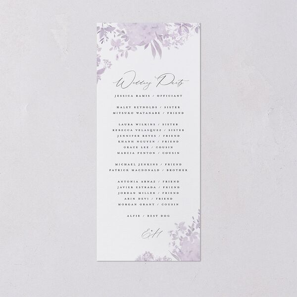 Monochrome Blooms Wedding Programs Gold Sheer Lilac Signature