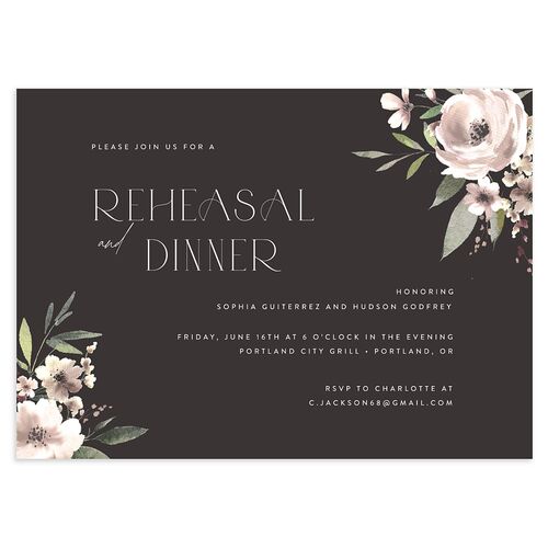 Beloved Union Rehearsal Dinner Invitations Charcoal Signature Blank Standard