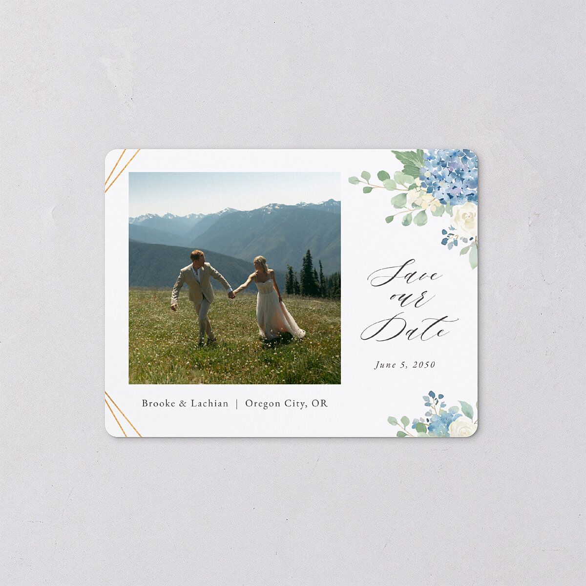 Elegant Hydrangea Save The Date Magnets — view 1