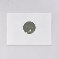 Gilded Greenery Wedding Stickers Deep Olive Circle