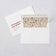 Modern Retro Wedding Invitations Pink Cotton Signature Blank No Standard