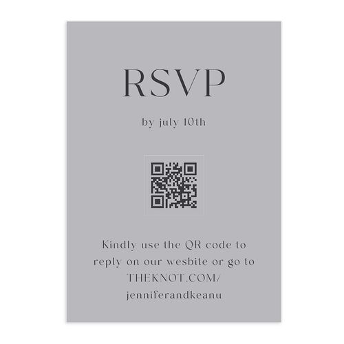 Modern Arch Photo QR Code RSVP Cards Slate Signature Standard
