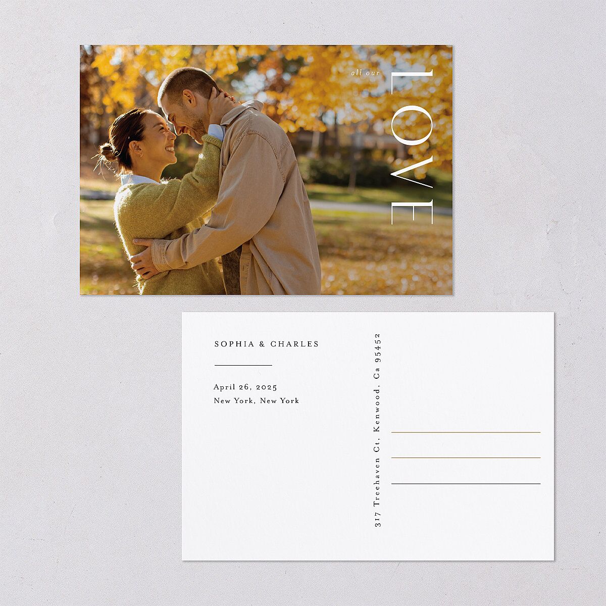 Timeless Elegance Thank You Postcards — view 1