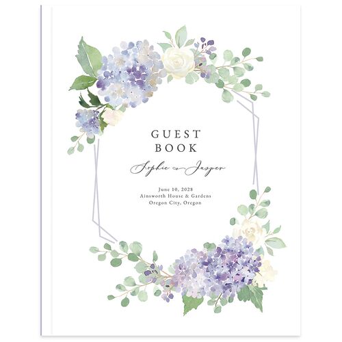 Gilded Hydrangea Guest Books Lilac