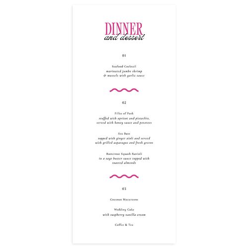 Wavy Frame Photo Menus Mulberry Signature