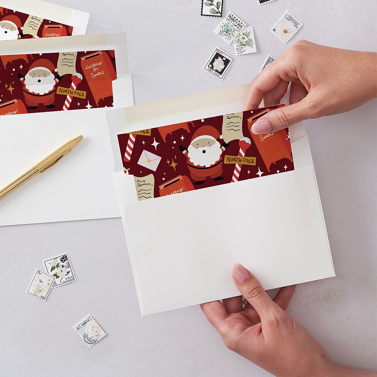 Letters to Santa Baby Announcement Envelope Liners Cotton Standard