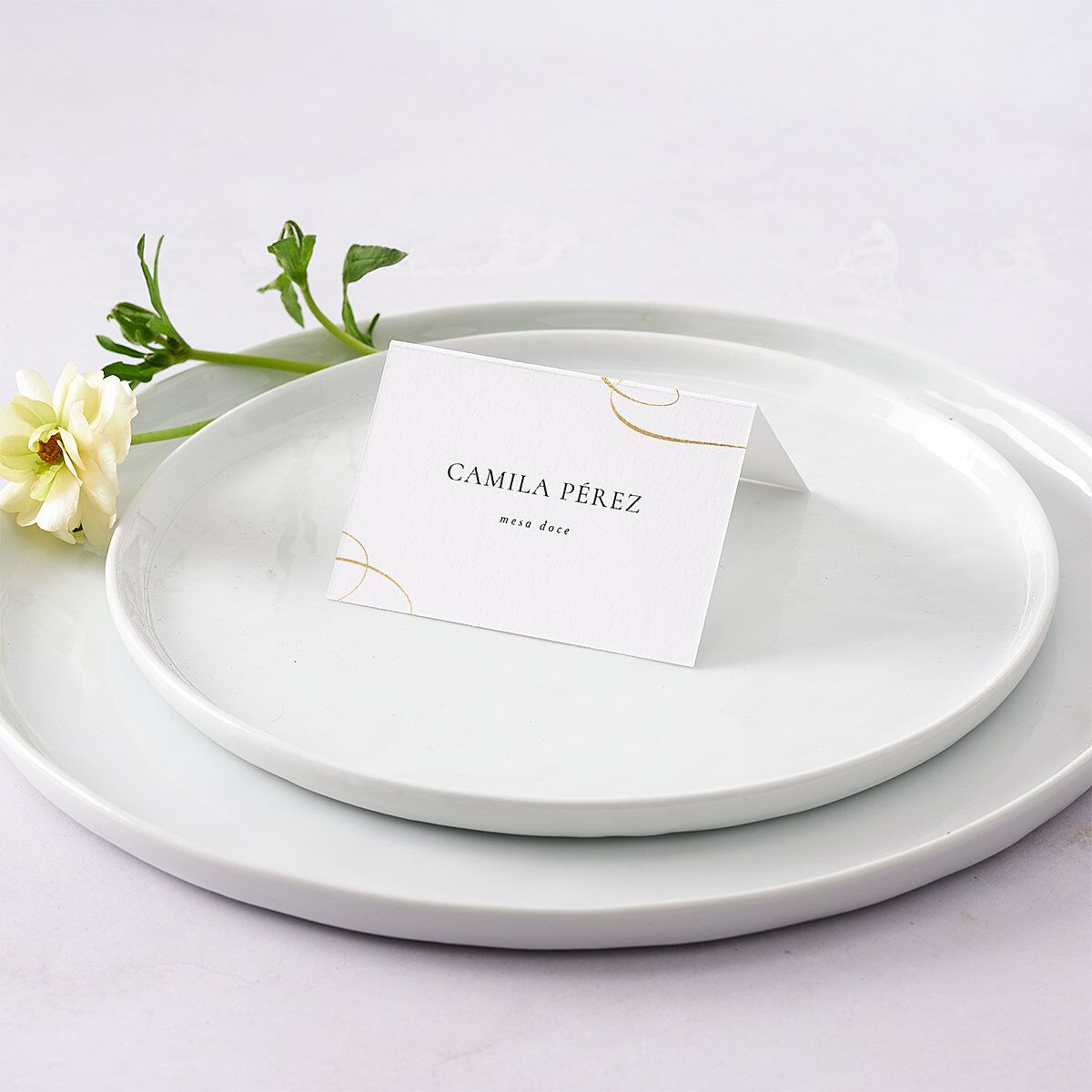 Nuestra Boda Place Cards Gold Pure White Signature