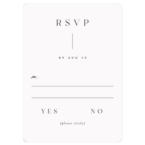 Floral Sketch Wedding Response Cards Off-White Signature Rounded