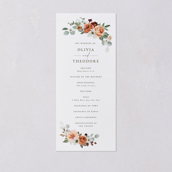 Eucalyptus Bouquet Wedding Programs Terracotta Signature