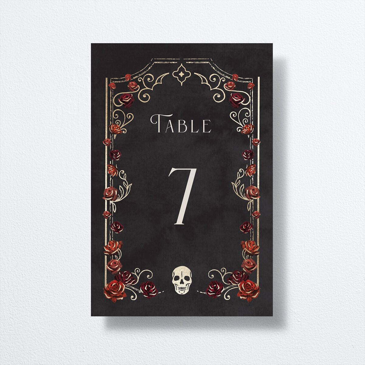 Gothic Gate Foil Table Numbers Gold Licorice Signature
