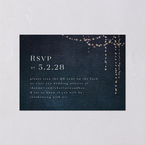 Enchanted Evening Wedding Response Cards Dark Navy Signature Standard