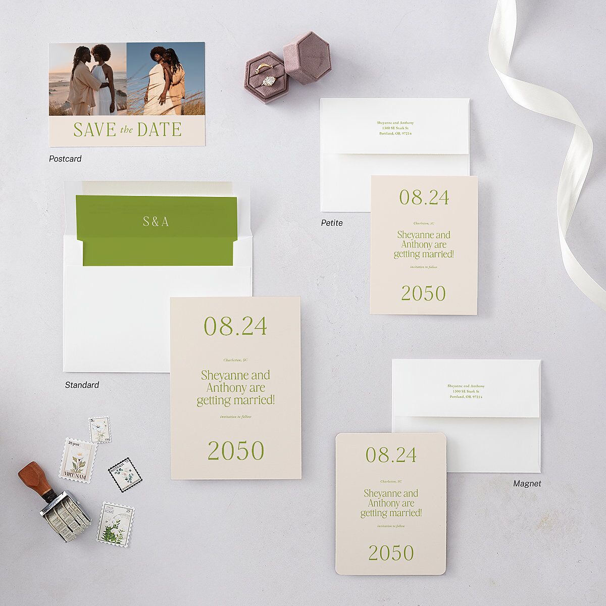 Modern Editorial Wedding Date Save The Date Magnets Meadow Magnet Paper